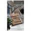 CBMmart Customized Curved Tempered Glass Balustrade&Handrail Wooden stairs Spiral Staircase Kit