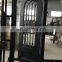 Contemporary main entrance tempered glass black color handcraft grills styles wrought iron exterior single door with sidelights