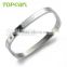 Topearl Jewelry The flame of our love Bangle Square Stainless Steel Bangle High Polished Silver Bangle MEB404