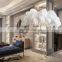 Natural Ostrich Feather Copper Standing Floor LED Lamp For Living Room