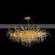Round Rectangle Restaurant Decorative Metal Pendant Light LED Hanging Lamp Living Modern Gold Chandelier Lamp
