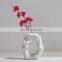 Modern Decorative Handmade Art Porcelain Matt White Mini Ceramic Pot Irregular Flower Vase Nordic INS Style