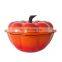 Cast Iron Cookware Orange Enamel Pumpkin Casserole Pot