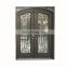 exterior house black front luxury flat arched double entry insulated glass waterproof stock new wrought iron doors for homes