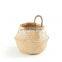Mini Natural Seagrass Belly Basket Hanging Basket Eco Friendly Straw Plant Holder Storage Basket Decor Home High Quality