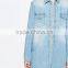 2016 Autumn Long Sleeve Oversized Frayed Denim Shirt