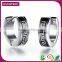 China Wholesale Market Stainless Steel Mens Silver Huggie Earrings