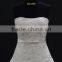 Scoop Neckline Embroidery Lace With Silver Thread Nice A-line Long Full Skirt Light Gold Wedding Dress