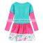 (H4519) blue 2-6Y new spring / autumn children fashion casual dresses baby girls long sleeve frozen dress