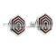 Stainless Steel Klaver Wood Zig Zag Cufflinks