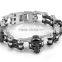 Hot Sale Boys Black 316L Stainless Steel Biker Motorcycle Chain Bracelet Skull Biker Chain Bracelet