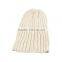 Chic pure color Men and women fashion wool knitted turtleneck cap with black hat