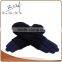 Faux Suede Blue Gloves With Hand Knitting Yarn