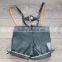 Green Real Leather Bavarian Braces Shorts