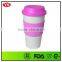 Bpa free 450 ml /350 ml Plastic material double wall take away coffee cups with screw lid