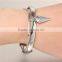 925 Sterling Silver Bangle Bracelets Adjustment Open Bracelets Nature Stones Dangle Bracelets