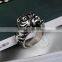 7.8MM Stainless steel vintage antiqued silver tiger head ring fashion ring steam punk jewelry 6240036