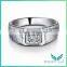 1.5 ct white Color G moissanite diamond sliver ring for men