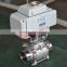 three piece clamp float ball valve with electric actuator