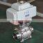ss316 clamp three piece ball valve with electric actuator