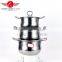 Hot Selling 3pcs Stainless Steel Pot / Soup Pot kitchen cookware With Glass Lid