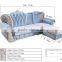 201# Best selling antique Classic Fabric Chaise Lounge /corner sofa/ functional sofa