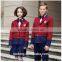 Fancy Red And Blue Contrast Color School Uniform Suit