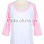 Custom Woman Ladies 3/4 Sleeve Contrast Raglan Baseball T Shirt Casual Top colorblock Cotton Shirt