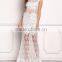 Round Neckline Off White Floral Applique Lace Maxi Dress Evening Dresses HSD5241