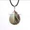 Custom natural mosaic pendant necklaces big teardrop carved abalone shell necklace for wedding party