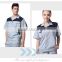 Unisex Polyester Cotton Summer Short Sleeve Work Uniform with Multiple Pockets