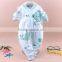 Wholesales spring printing boys long sleeve baby cotton rompers jumpsuit