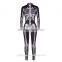 women skeleton rose jumpsuit/ask sky tight fit women sports jumpsuit