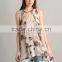 Custom womens Floral Sleeveless Long Style Swing Tops,Fashion Cotton Printed Sleeveless Blouses For Women