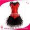 Pink satin goth corset match tutu skirt