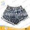 Black and white striped Women 100 polyester shorts swim trunks