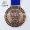 Gold plated soft enamel 3D custom sport medal ribbon