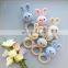 Yarncrafts  Natural Wooden Baby Toys Cotton Crochet Animal Teething Ring Teether Rattle