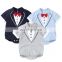 Baby Rompers Boys Summer Short Sleeve Jumpsuits Fashion Turn-Down Neck Knitted Newborn Infant Overalls One Piece Clothes