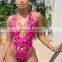Deep V-neck Bikini Women's Swimsuit Backless Bathing Suit 2020 String Sexy Swimsuit One Piece High Cut Swimwear
