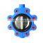 Ductile iron cast iron stainless steel carbon steel  handle manual operated lug type butterfly valve