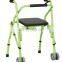 Rehabilitation Medical Exercise Equipment Aluminum Folding Walking Frame Walker with Seat and Footrest.