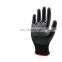Wholesale Custom Logo Knitted Anti Cut Protective Safety Gloves Black Nitrile Coated Labor Gloves for Gardening