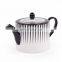 Luxury White Black  Line Ceramic Coffee shop Tea Cup Porcelain Dinner Afternoon Tea Set Restaurant Tableware