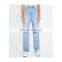 Light color rough jeans for women ripped high waist latest designer pants jeans