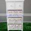 roast color solid wood storage cabinet with wickerwork basket
