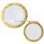 Best selling 7 / 10 inch Round Gold Rim Plastic Plate