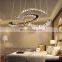 Circle LED Pendant Light For Study Bedroom Hotel Crystal Hanging Lamp Lighting Fixture