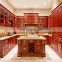 Cheapest prefab mahogany handle kitchen cabinet europe style complete set red cherry color wood kitchen cabinets