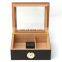 Glass top wooden cigar humidor box desktop cigar box